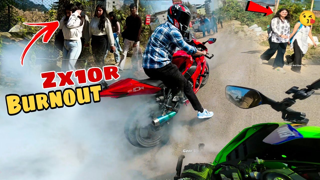 First Time in College with Two Zx10r  Reactions 😳 || Loudest Zx10r Shocks Dehradun College Girls 😱 