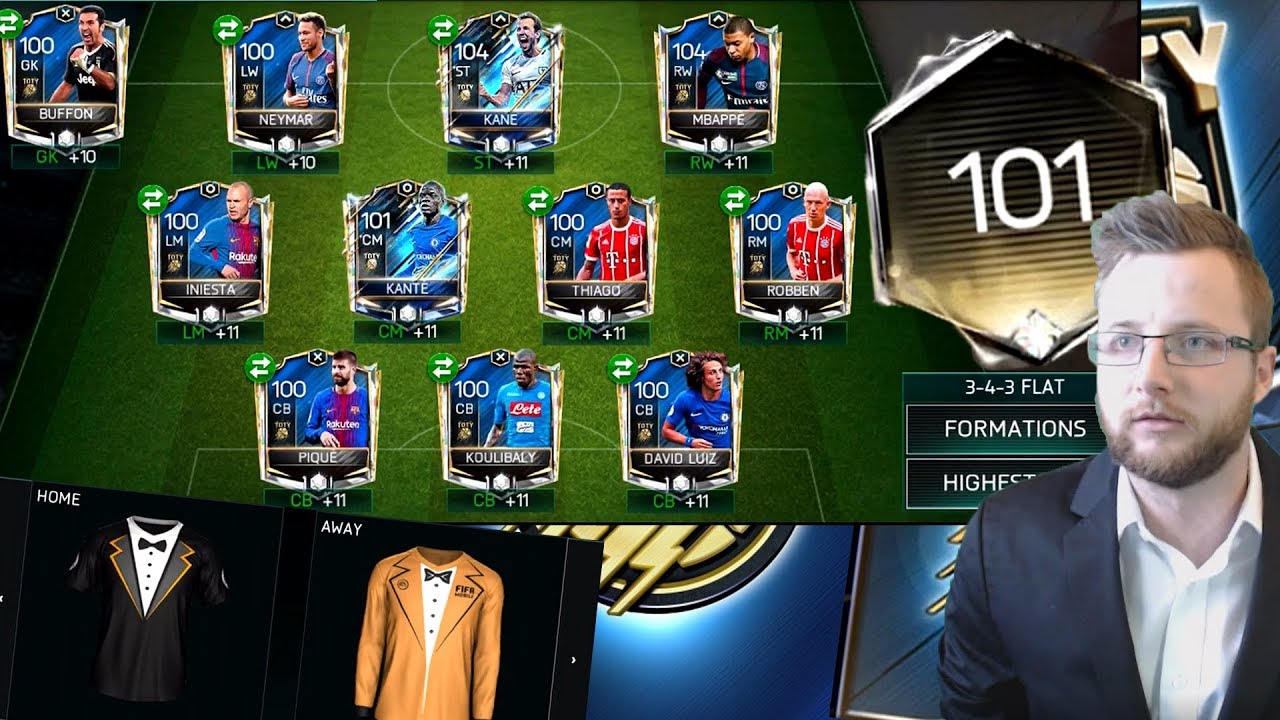 The Best Dressed And Best Looking Squad in FIFA Mobile 18! Full TOTY  Starting 11 Gameplay! FIFA ios