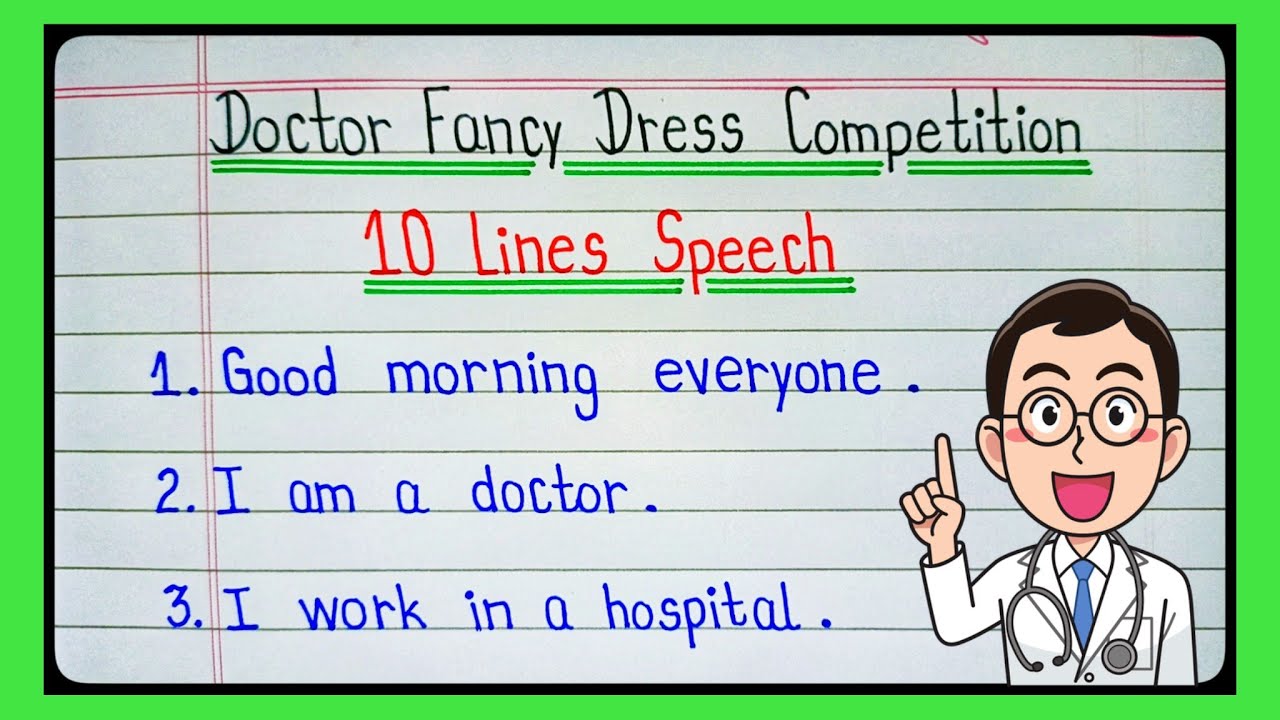 Speech on doctor l 10 lines Speech on doctor in english l Doctor Fancy Dress Speech l