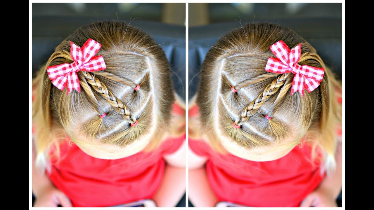 5 Minute Girl's Hairstyle: Diagonal Braid and Twists