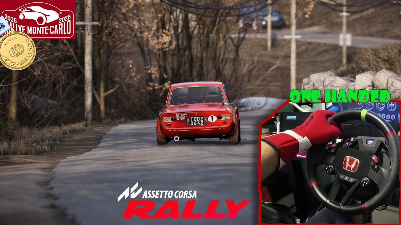 ONE HAND driving?? Hold my Beer 😎 | Assetto Corsa Rally 🏁🚗 Monte Carlo #asettocorsarally #simracing 