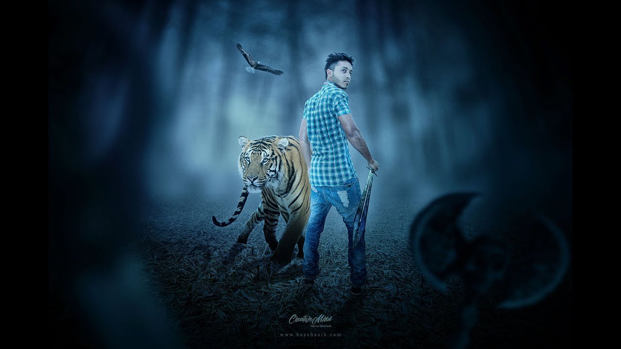 Boy & The Tiger - Photoshop Manipulation Fantasy Effect Tutorial