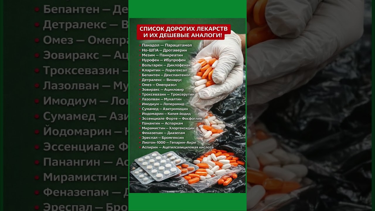 &laquo;Дорогие лекарства и их дешёвые аналоги &mdash; список, который удивит!&raquo;