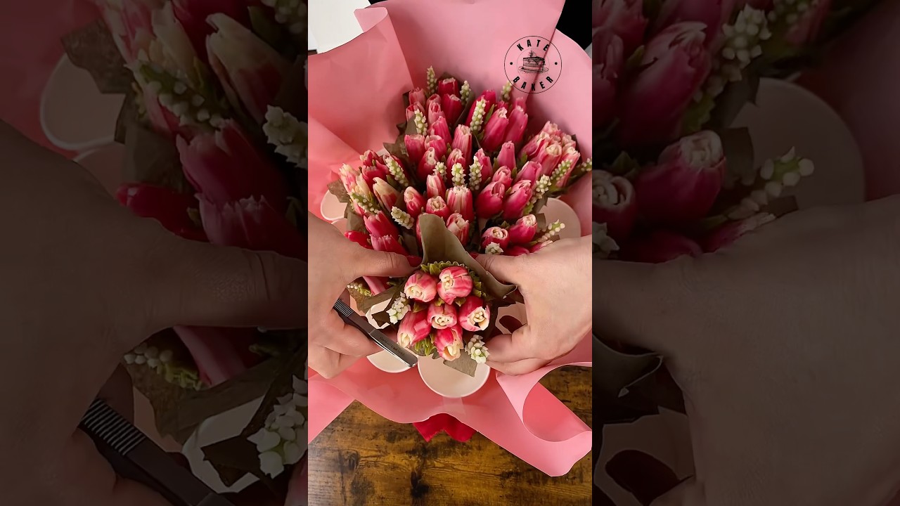 19 CUPCAKE bouquet assembly 🌷 #cakeart #buttercream #cupcakebouquet  #trending #cakeartist #cupcake