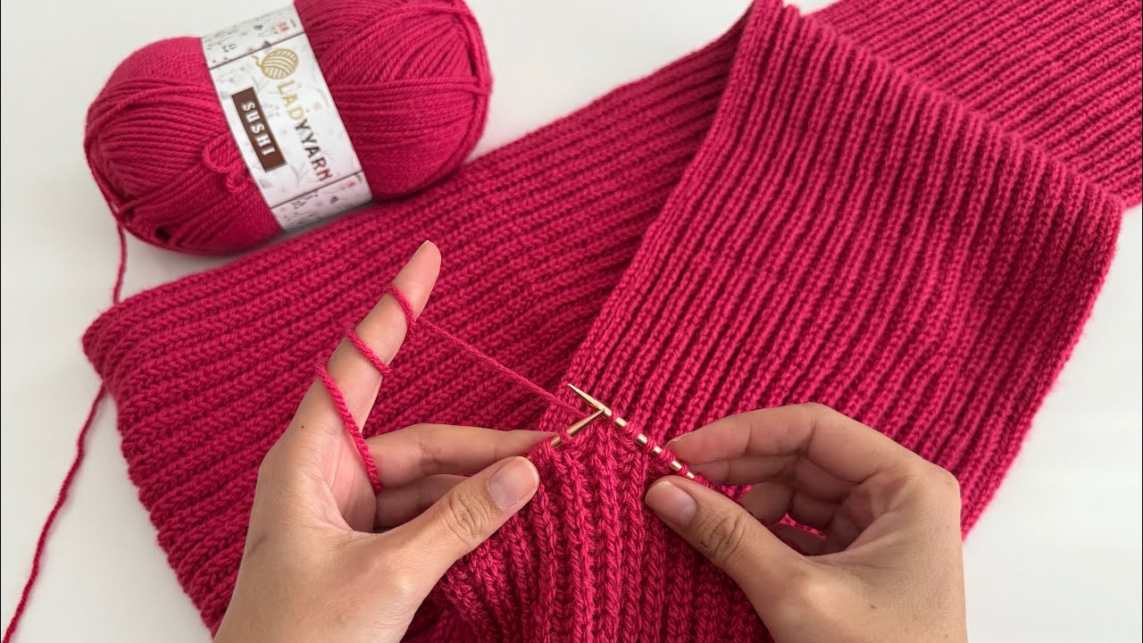 KOLAY ATKI YAPIMI🌺HERKESİN &Ouml;REBİLECEĞİ KOLAYLIKTA ATKI ANLATIMI🌺#knitting #&ouml;rg&uuml;atkı 