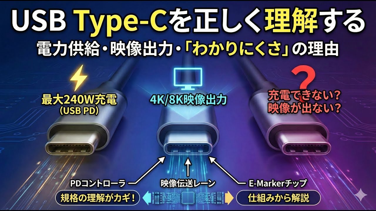 USB Type-Cを正しく理解する：電力供給・映像出力・「わかりにくさ」の理由