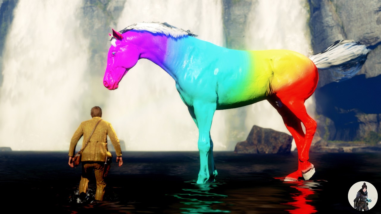 Legendary Rainbow Horse Encounter | Arthur Morgan Tames a Giant Beauty at the Waterfall