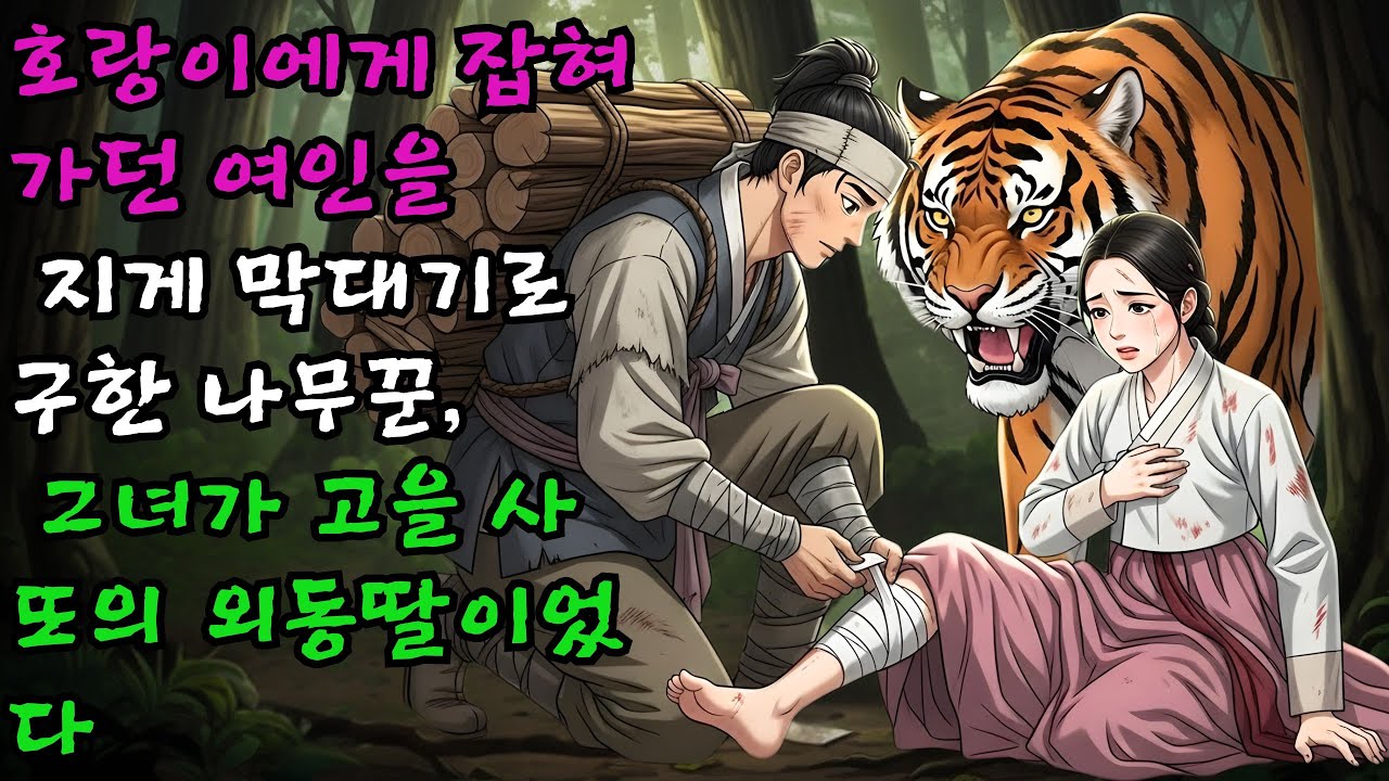 호랑이에게 물려가던 여인을 지게 작대기 하나로 구해낸 용감한 나무꾼이 알고 보니 그 여인이 고을 사또가 애타게 찾던 외동딸이었던 반전 | 대박 난 민담 #야담#민담#전설#설화