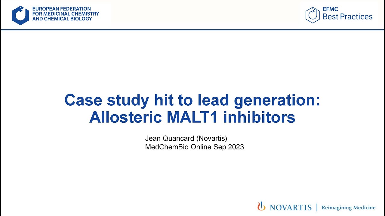 Best Practices for Hit-to-Lead - Case Study: MALT1 Inhibitors