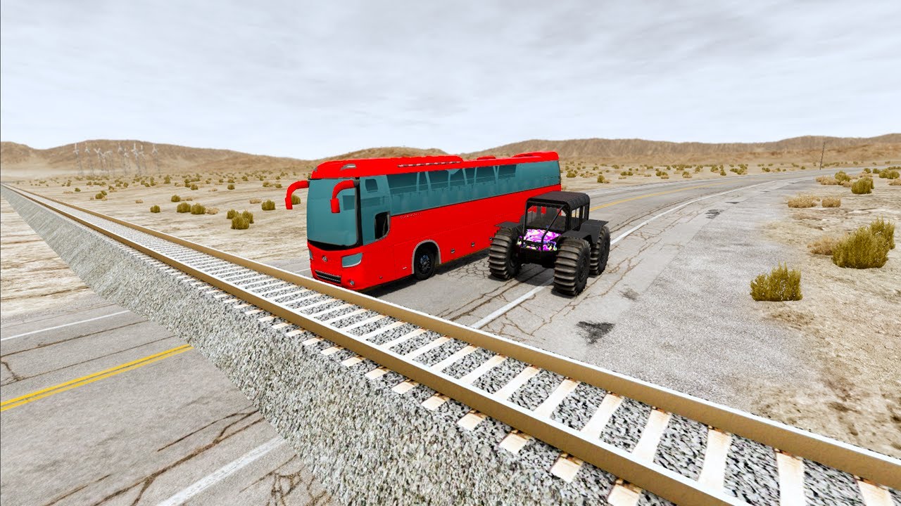 Mobil vs Rails #2 - BeamNG Drive @MaDdrive-1