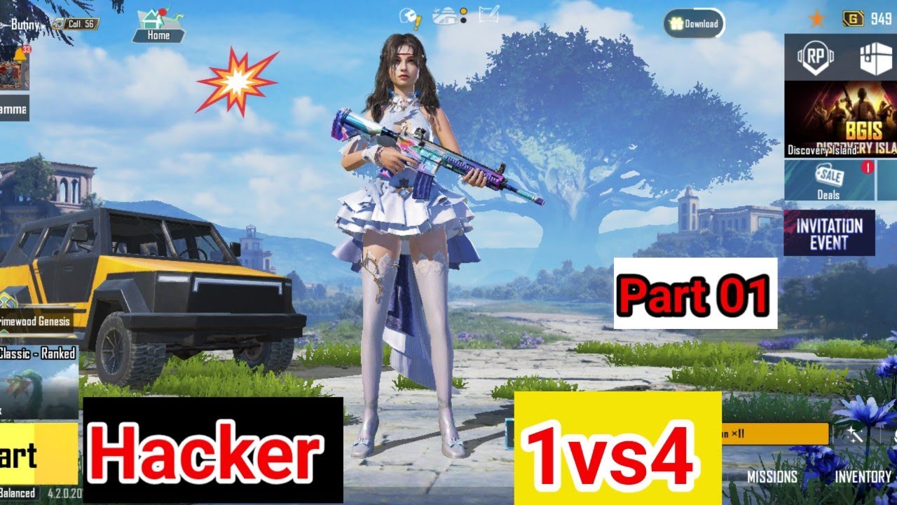 Hacker vs me 1v4 #adityagaming bgmi 