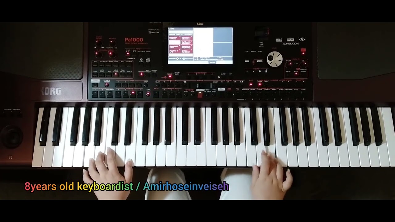 8years old keyboardist | KORG Pa1000 | آهنگ فوق العاده شاد بندری با نوازندگی امیرحسین ویسه
