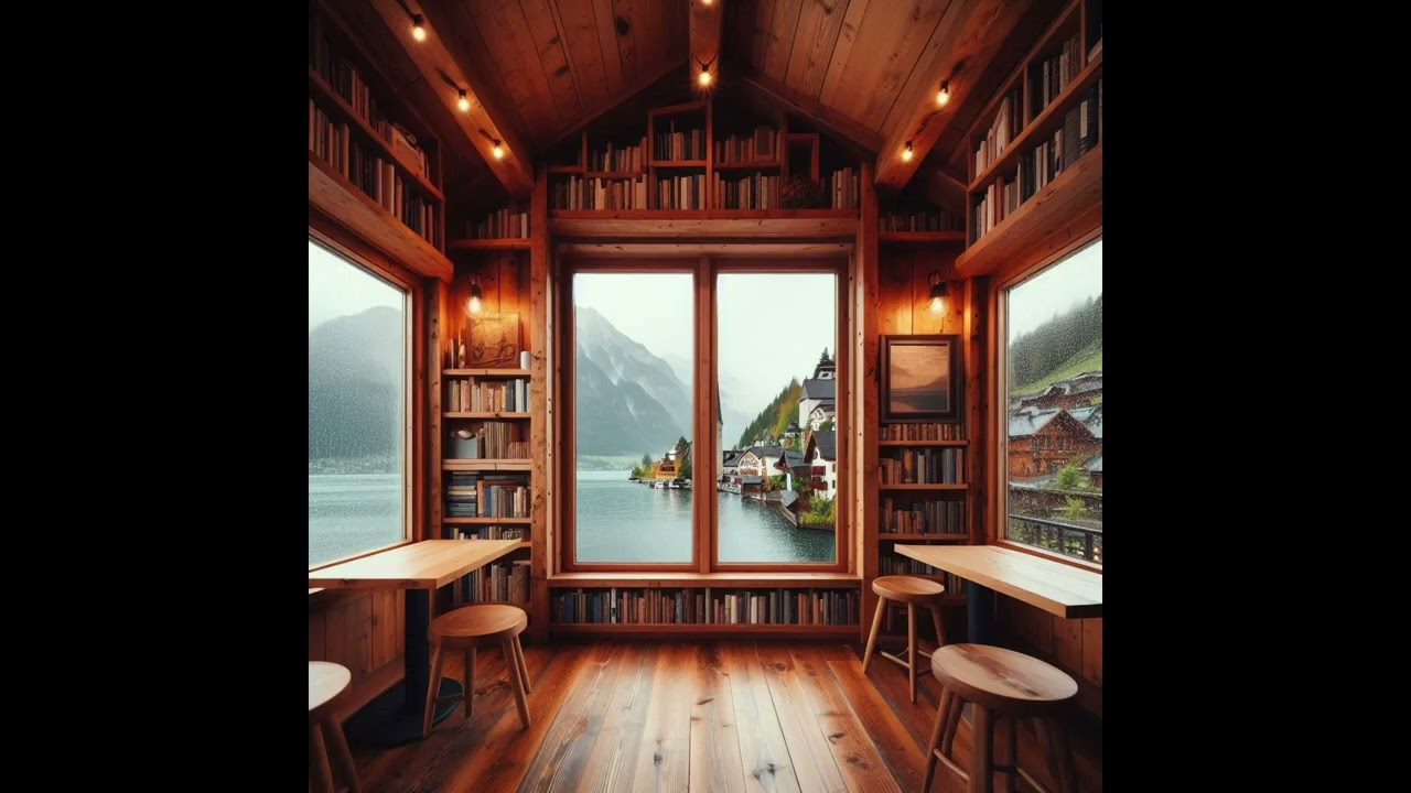 Cozy Rainy Café Library ☕ Soft Female Vocals & Peaceful Seasonal Songs