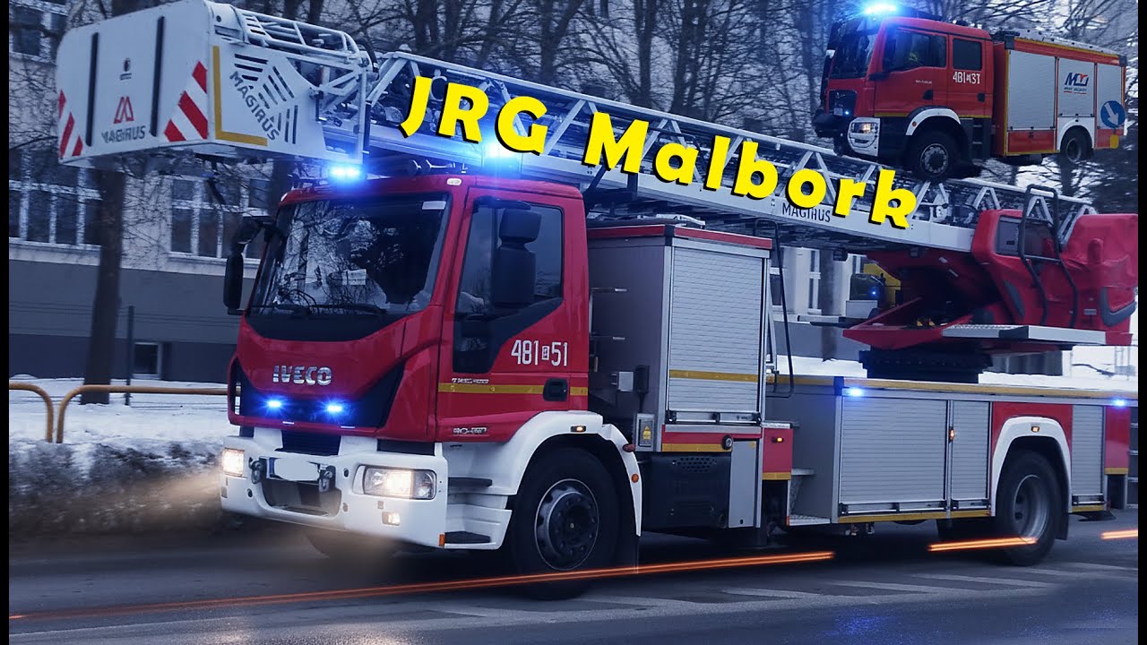 Straż Pożarna PSP alarmowo do pożaru [GCBA i SD42] JRG Malbork