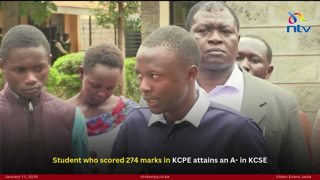 Student who scored 274 marks in KCPE attains an A- in KCSE