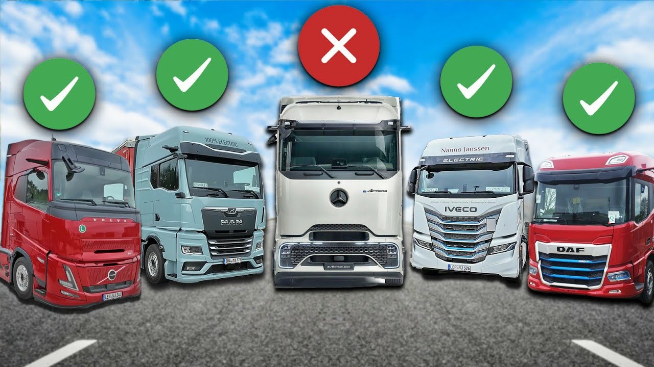 Wir haben jetzt alle Fernverkehrs E-LKW auf dem Hof - au&szlig;er den eActros 600