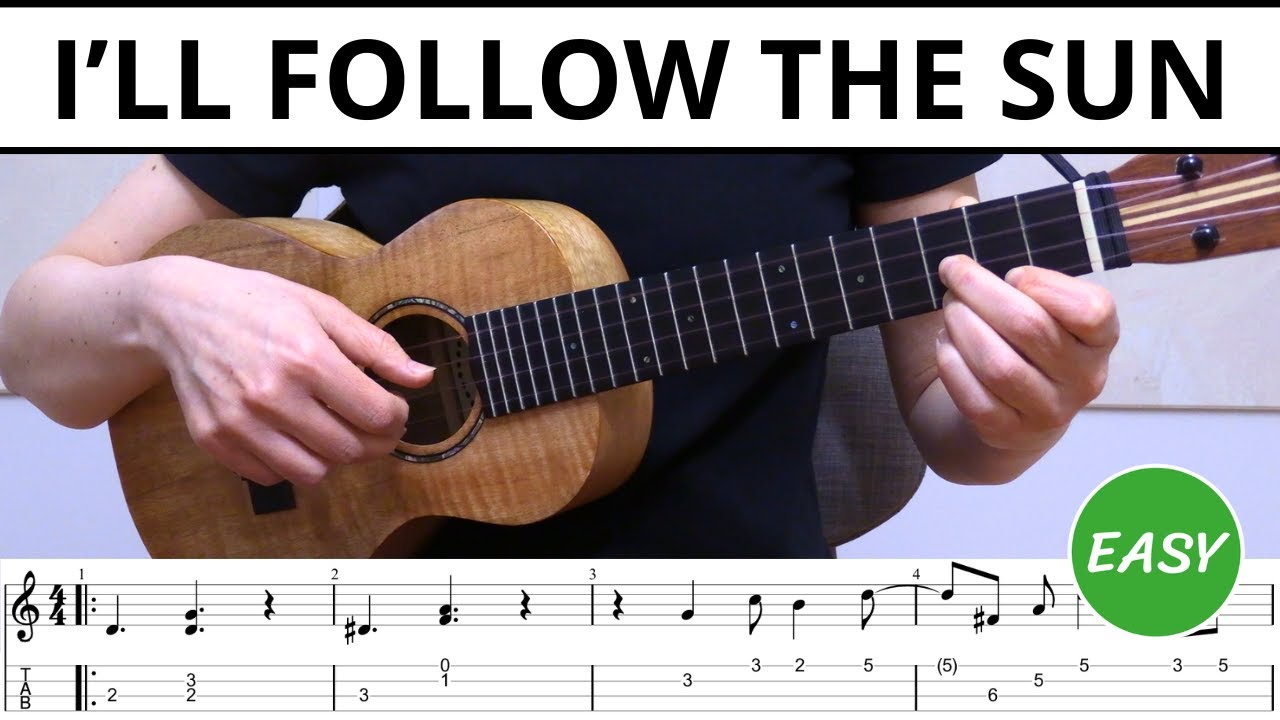 I'll Follow The Sun (The Beatles) - EASY Ukulele Fingerstyle Tabs & Tutorial