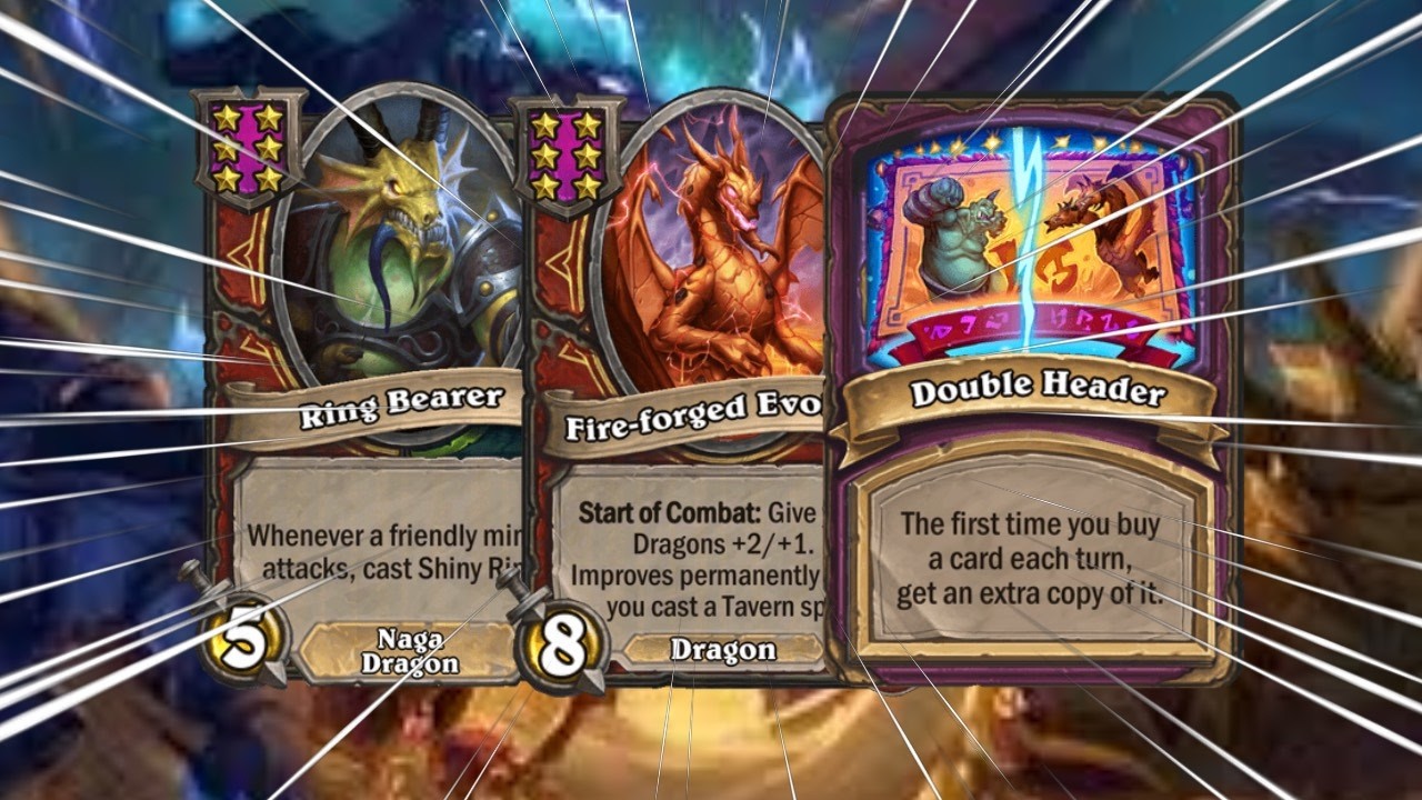 SAME INSANE DRAGONS BUT WITH DOUBLE HEADER CRAZINESS?! | Hearthstone Battlegrounds