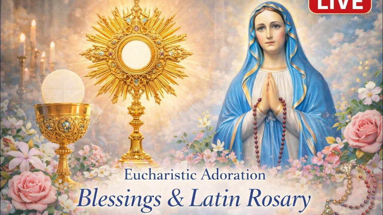 🔴 LIVE EUCHARISTIC ADORATION | Jesus Present • Peace • Latin Rosary