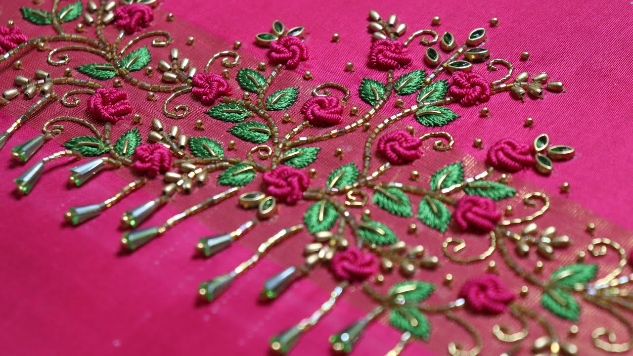 Bullion roses embroidery 😍