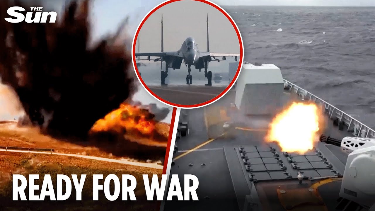 China encircles Taiwan with MASSIVE live-fire drills as invasion fears grow