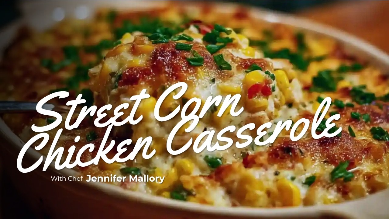 Easy Street Corn Chicken Casserole | Creamy & Cheesy Bake 🌽🍗🧀