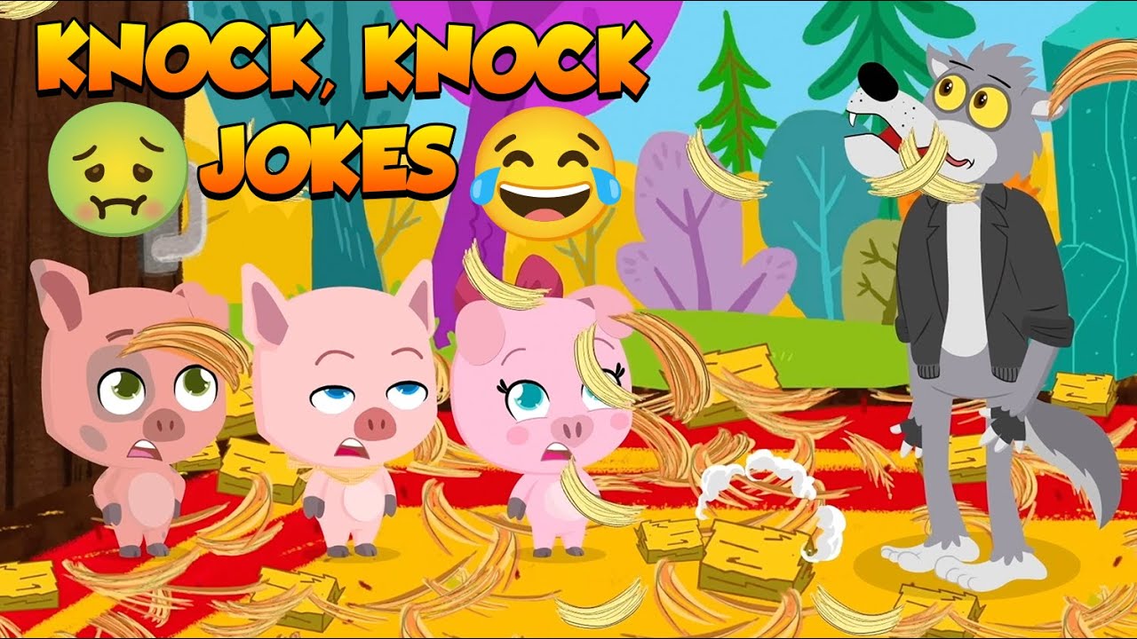 3 KNOCK, KNOCK JOKES w/ Three Little Pigs + Little Red 🤢 DANGEROUSLY PUNNY Jokes for Kids