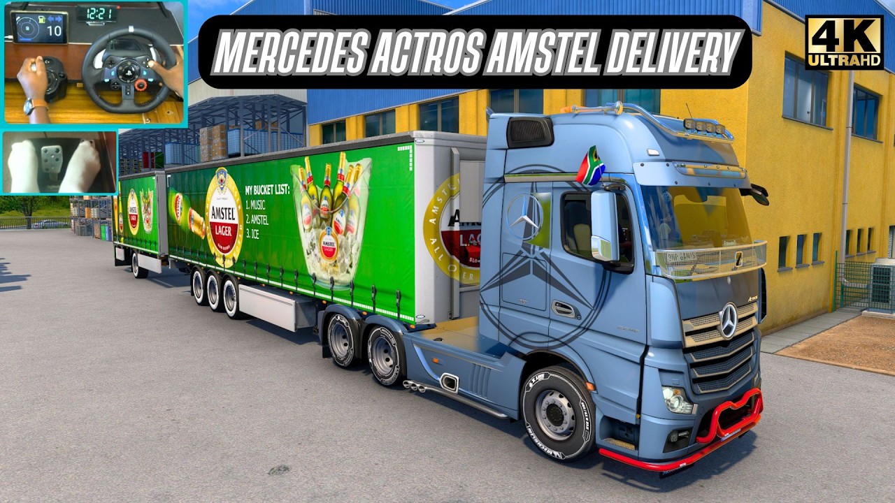 Доставка Mercedes-Benz Actros Amstel | Поездка колонной из Венды в Преторию | ETS2 с Logitech G29