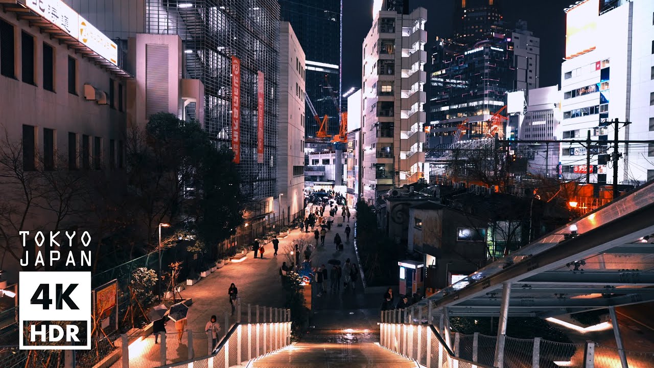雨上がりの渋谷 4K HDR with Soundscape of Japan