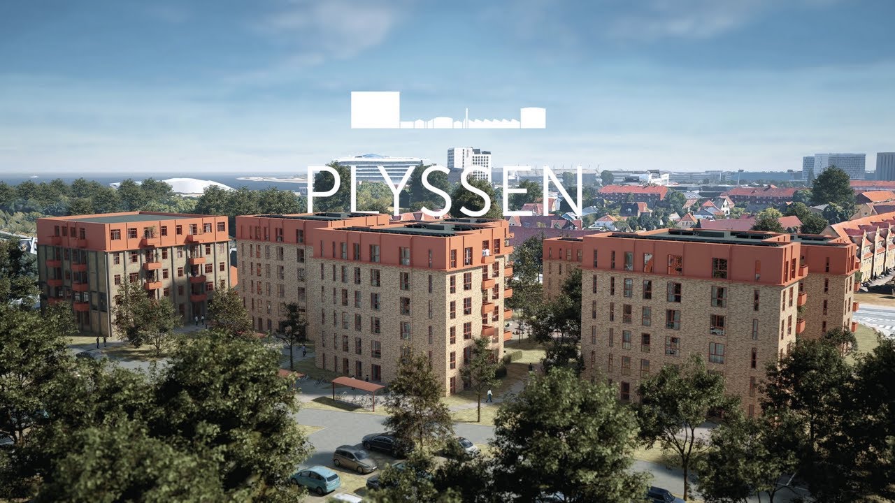 Visualisering af byggeriet på Plyssen