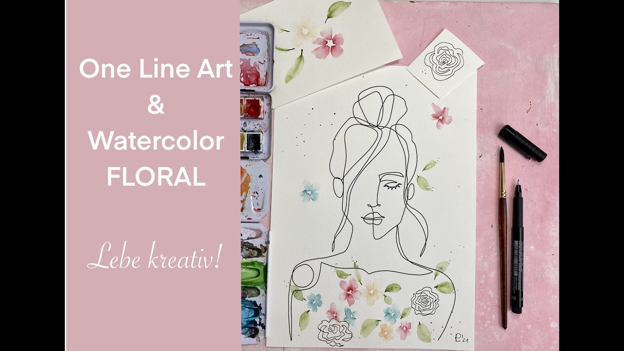 One Line Art & Watercolor