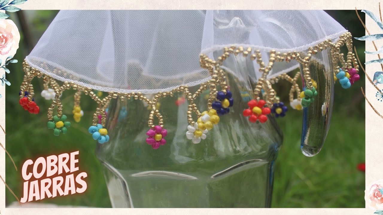 Artesanato passo a passo: Cobre jarras de miçangas😍