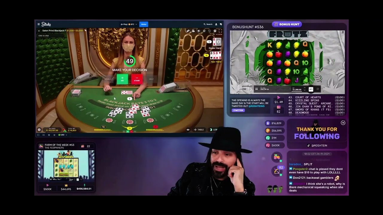 Roshtein loses 100 000$   Blackjack   Stream Highlights