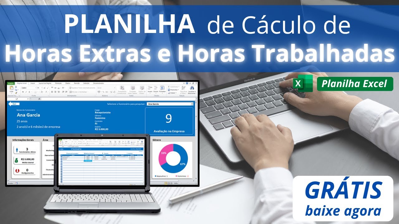 ✅[Planilha Grátis] Planilha de cálculo de HORAS EXTRAS e Horas Trabalhadas - Calcular as horas extra
