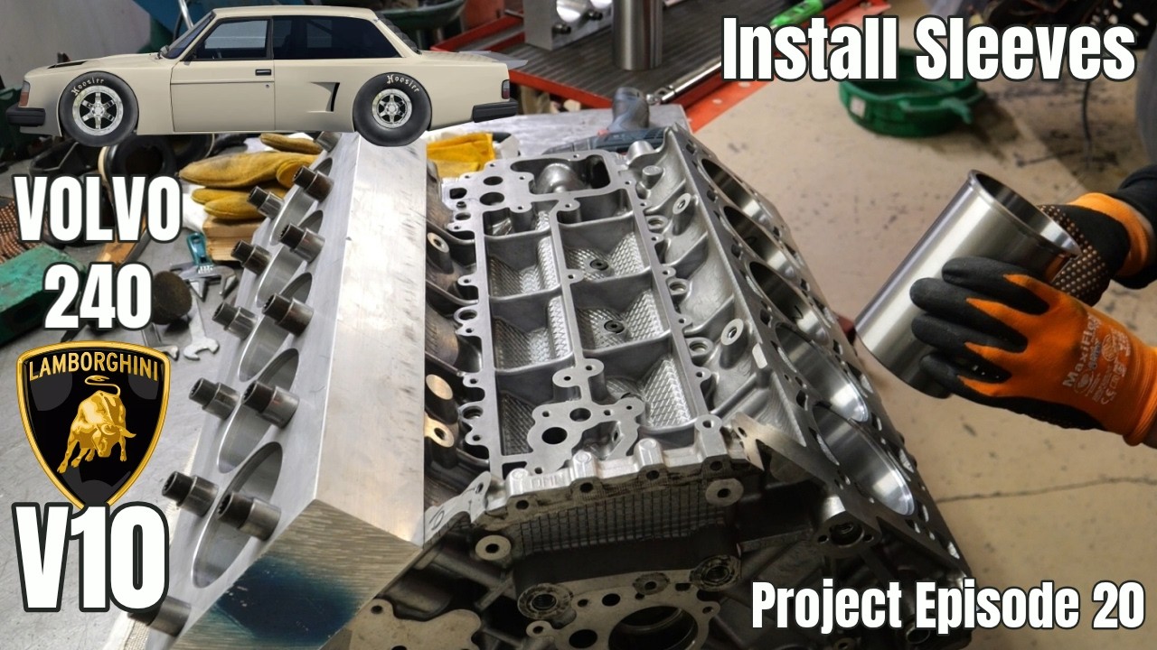 Установка втулок в двигатель Lamborghini V10. Проект Volvo 240, эпизод 20.