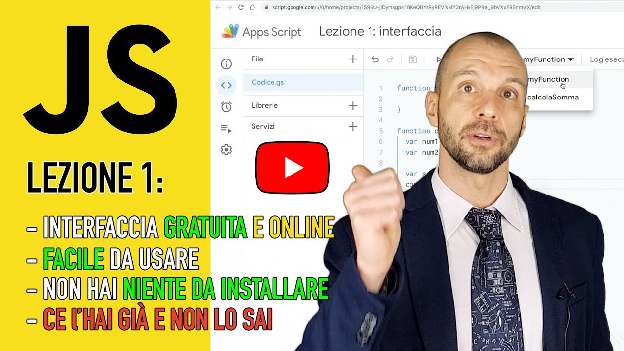 JavaScript Semplificato per Google - Lezione 1: L'interfaccia