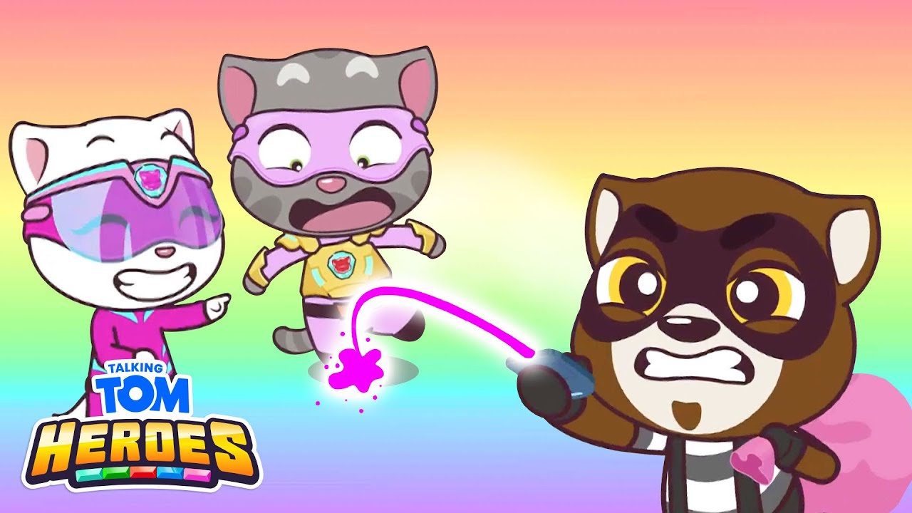 Rainbow Color Rampage 🌈 | Talking Tom Heroes | Cartoons for Kids