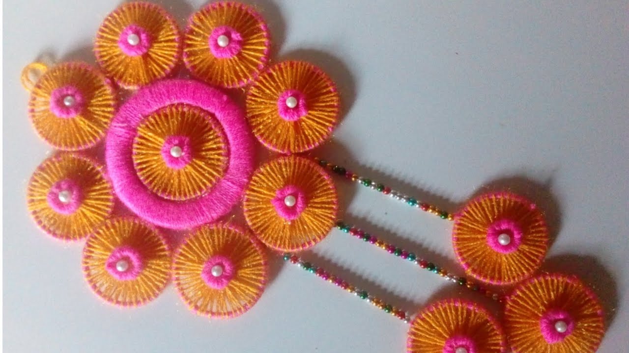 DIY easy woolen and Bangle toran!! Best out of waste woolen wall hanging!! wool craft!! DIY room dec