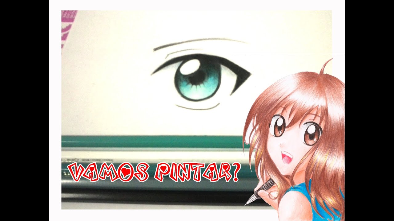 Como Desenhar Mangá - Pintura - olho com Lápis de cor