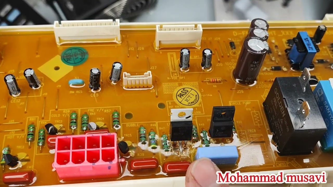تعمیر برد لباسشویی اسنوا (خرابی میکروسوئیچ درب )