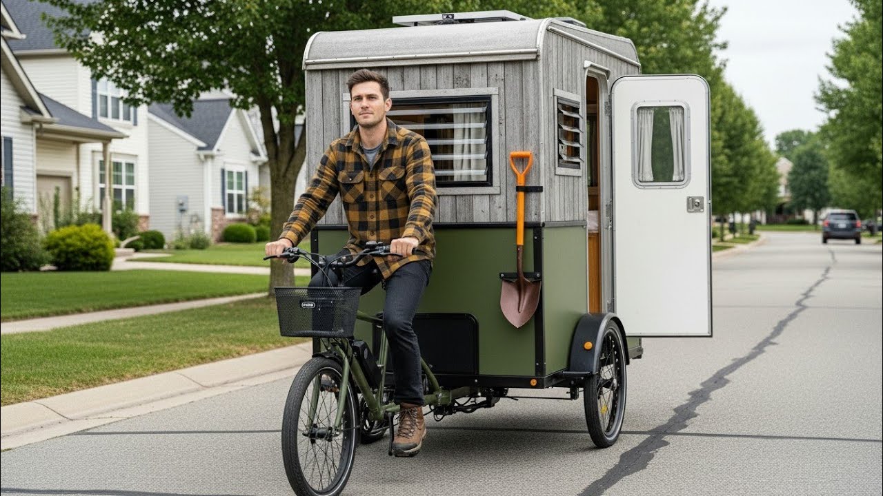 Forget Rent Forever! 🚴‍♂️ This 3-Wheel Bike Camper Is the Future of Affordable Living in 2026 🤯🏠