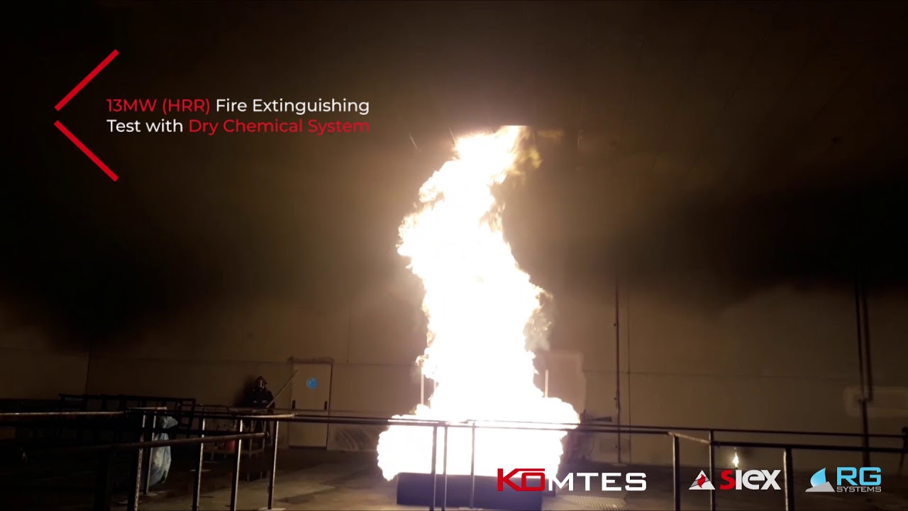 13MW (HRR) Fire Extinguishing Test with Dry Chemical System