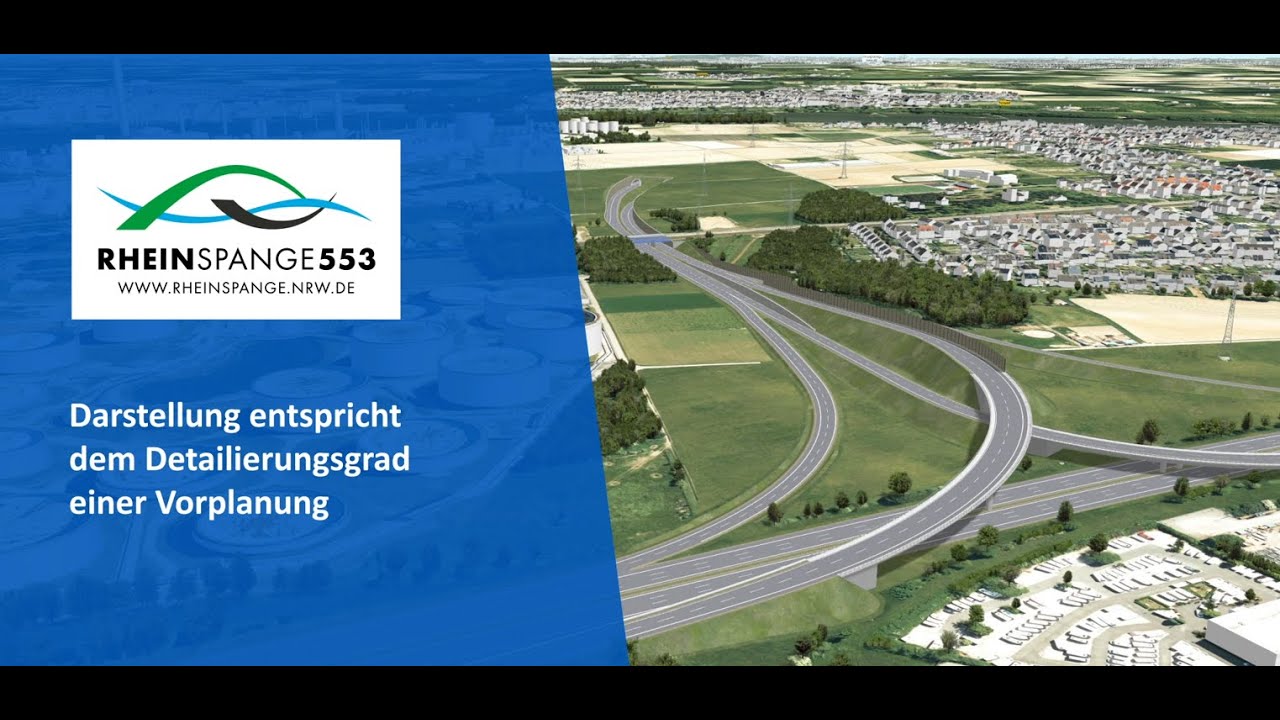 Die Vorzugsvariante der Autobahn GmbH im Projekt Rheinspange 553 (3D-Animation)