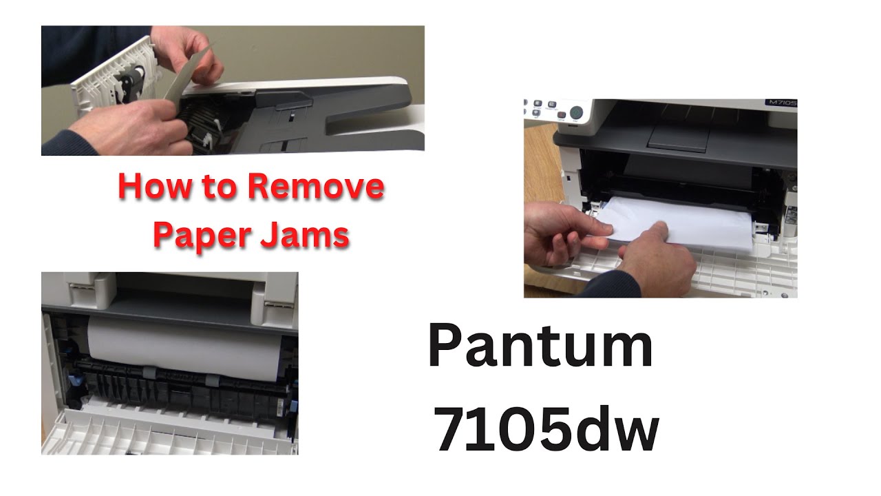 How to remove the drum unit, along with the usual jam points on a Pantum 7105DW