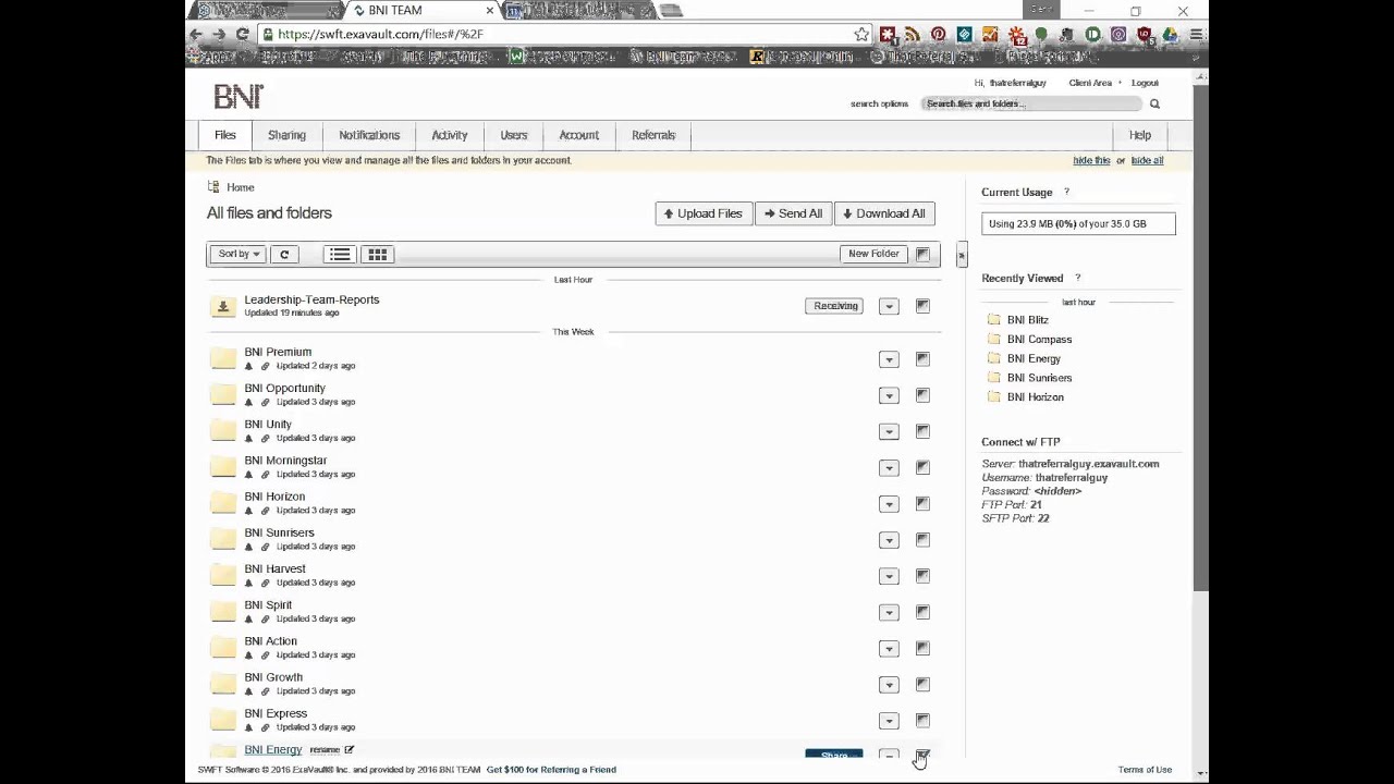 Procedure for setting up a new chapter in Exavault.