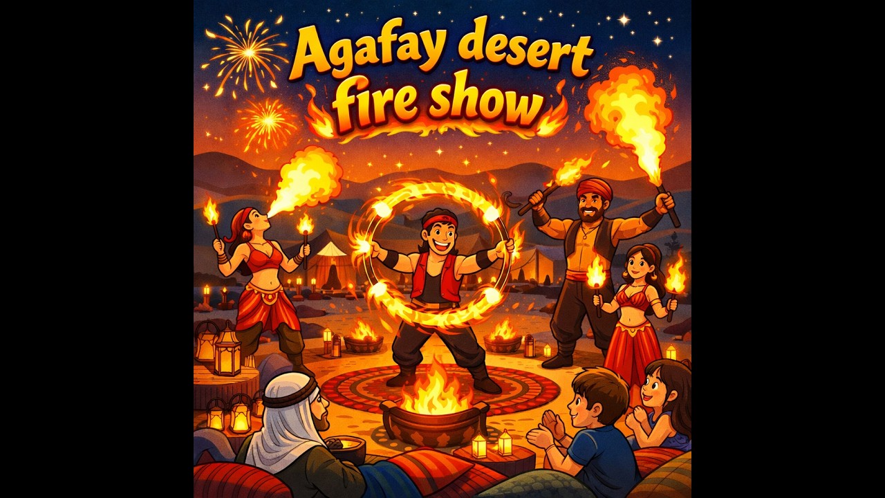 Full Fire show unedited at Agafay desert Morocco
