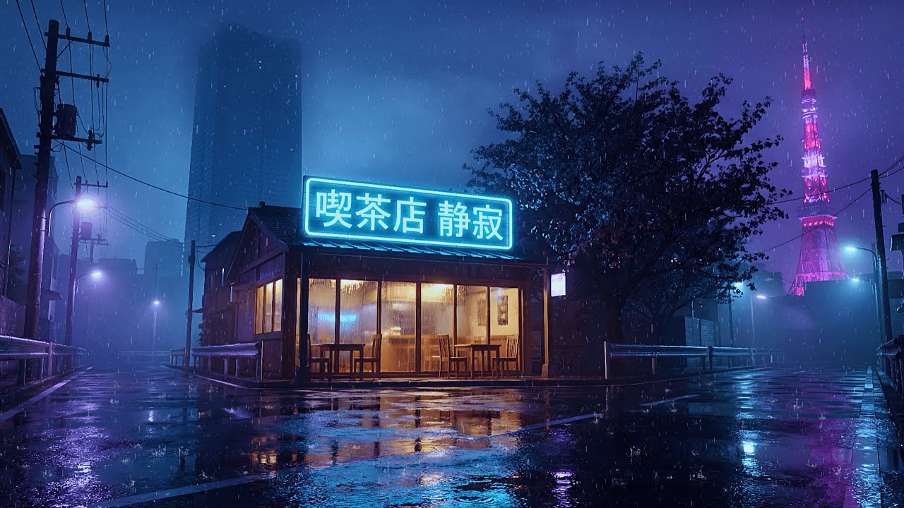 Midnight Tokyo Rain 🌧️ 80s Lofi Beats for Study, Focus & Relax