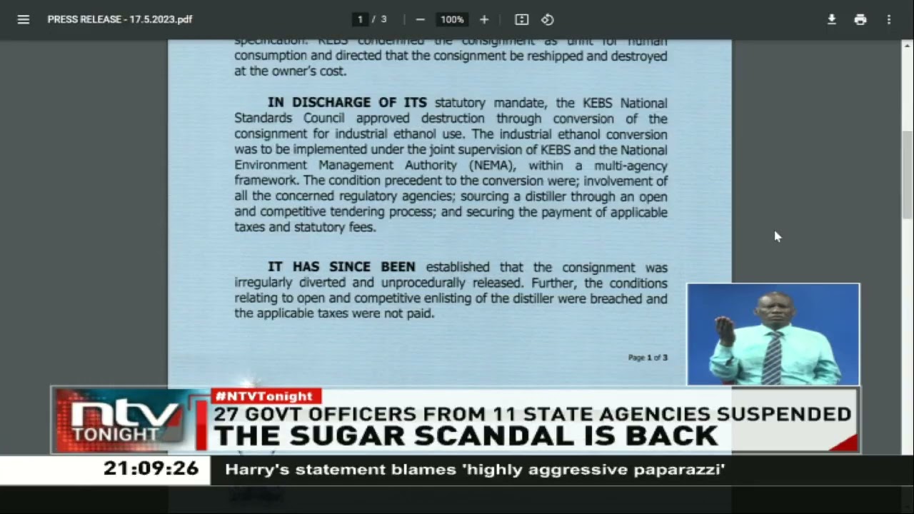 27 government officers from 11 state agencies suspended over sugar scandal
