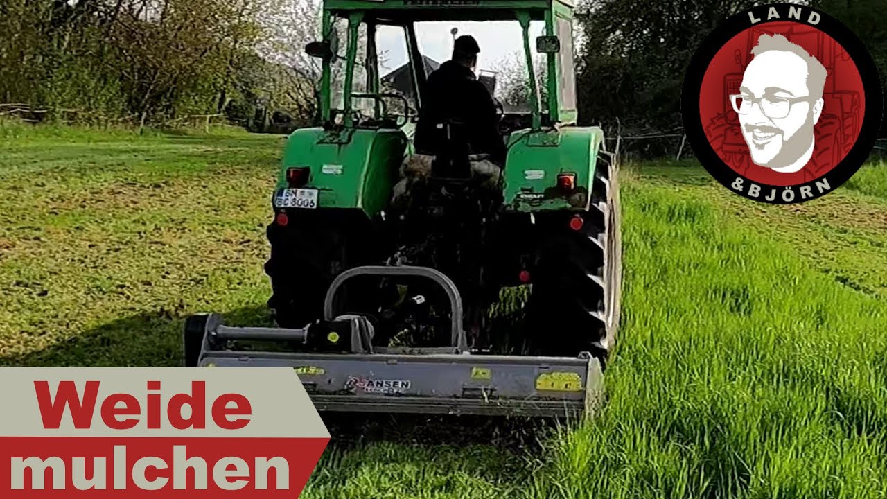 Weidepflege deluxe: Mulchen mit dem kraftvollen Deutz 8006 - MB trac 65/70