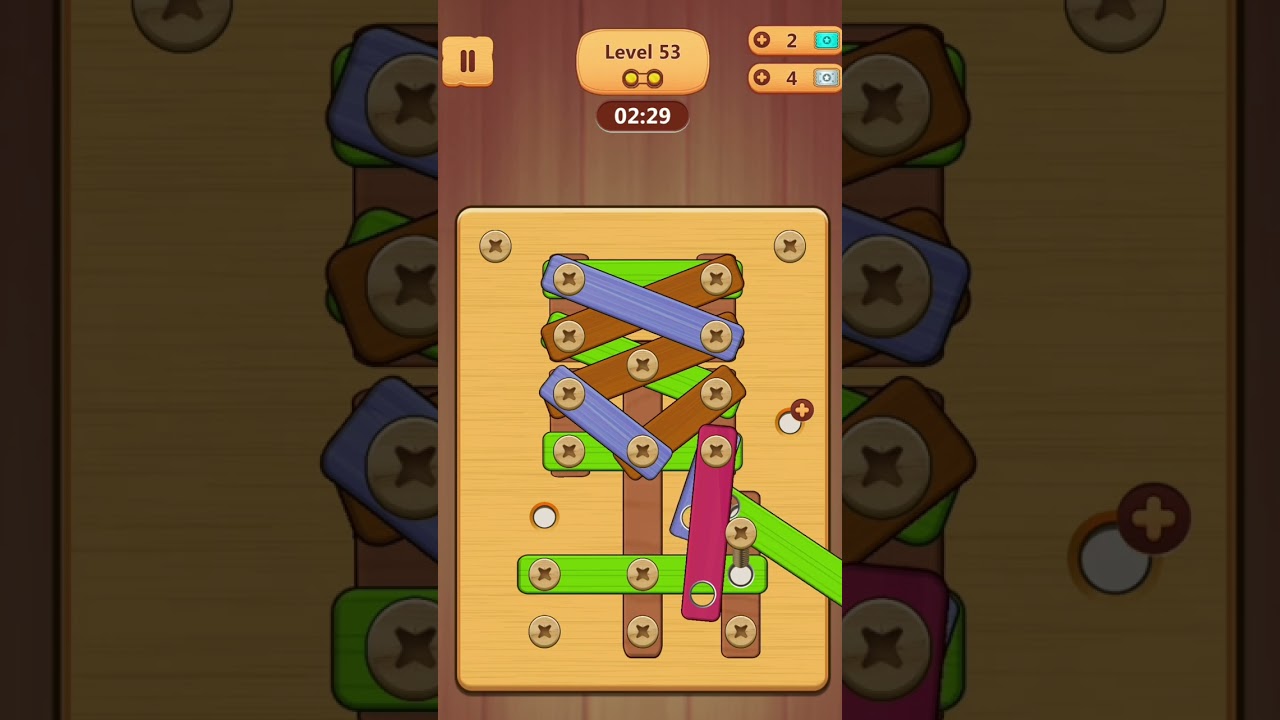 wood Nuts and Bolt puzzle level 53 😱.... walkthrough